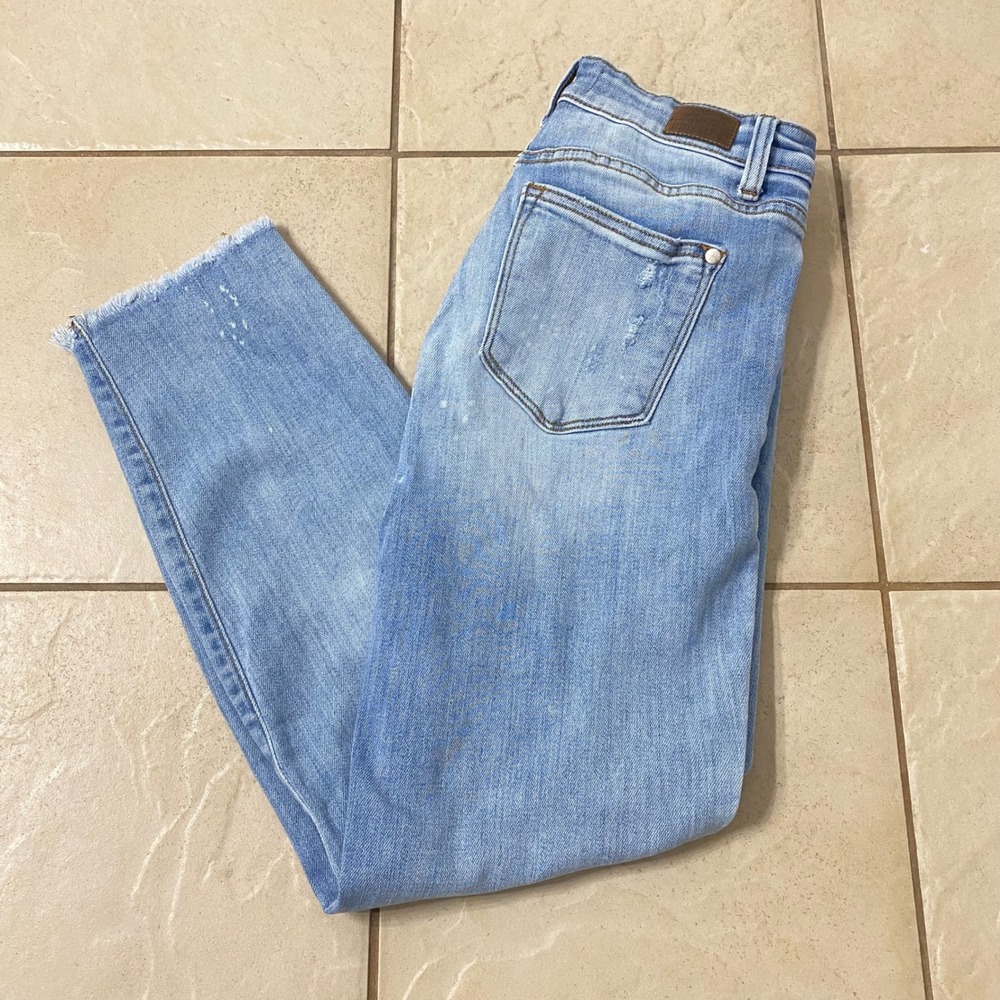 Judy‎ Blue Distressed Boyfriend Womens Jeans Light Wash Size 3 26 Frayed Hem